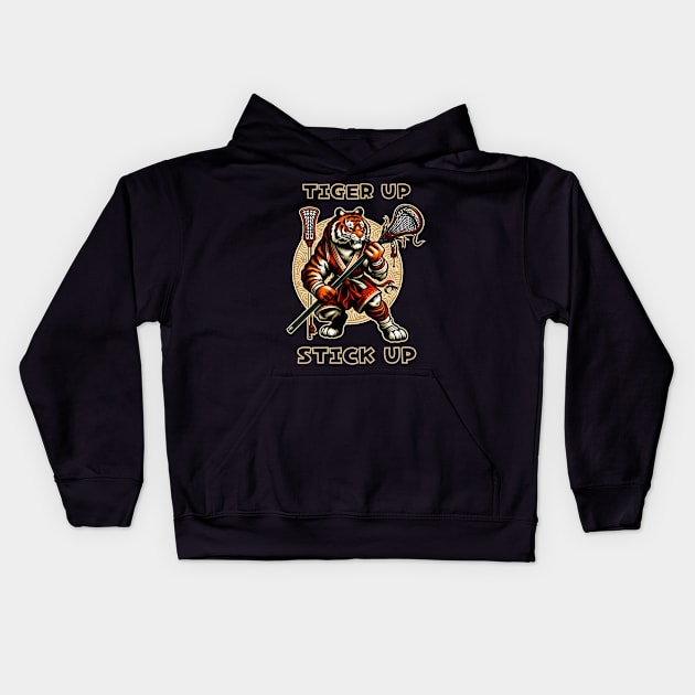 Lacrosse Bengal tiger Kids Hoodie by Japanese Fever